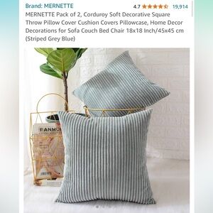 Blue-Grey | Corduroy Pillow Cases | Zippered